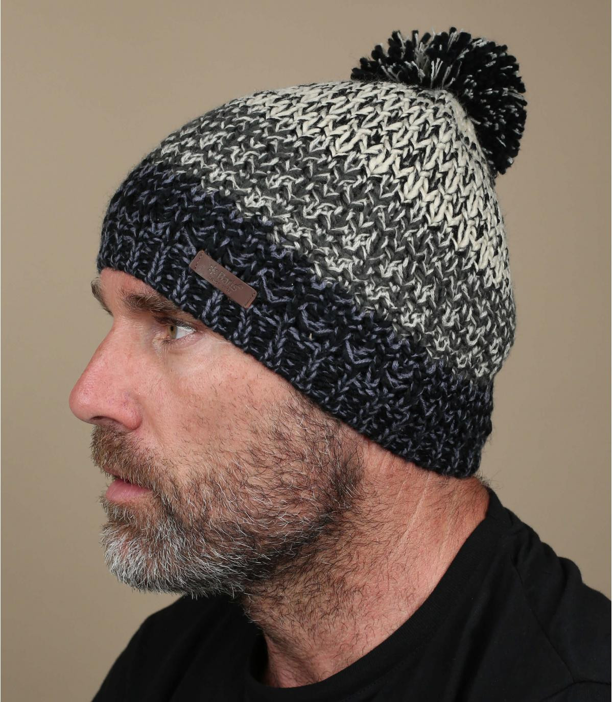 Bonnet pompon noir Lester beanie black